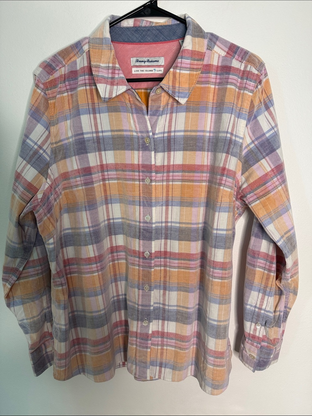 Tommy Bahama Women’s Plaid Button Down Shirt XL Multicolor Cotton Long Sleeve